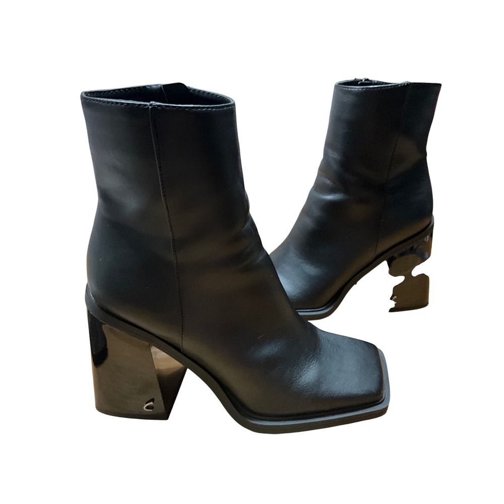 Circus by Sam Edelman Layla 2 Black Square Toe Block Heel Ankle Boots Womens 7.5